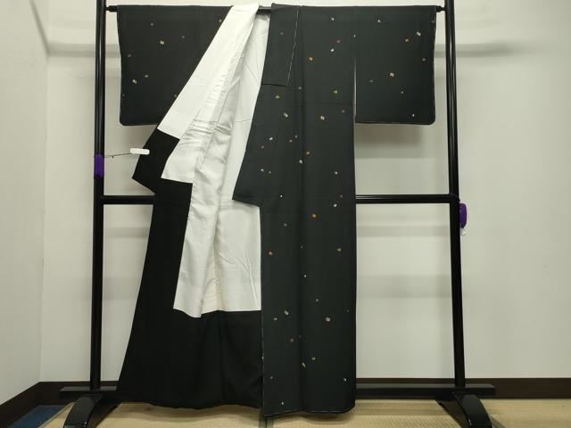 平和屋着物●上質な小紋 源氏香 黒地 正絹 逸品 未使用 CABB0275gh