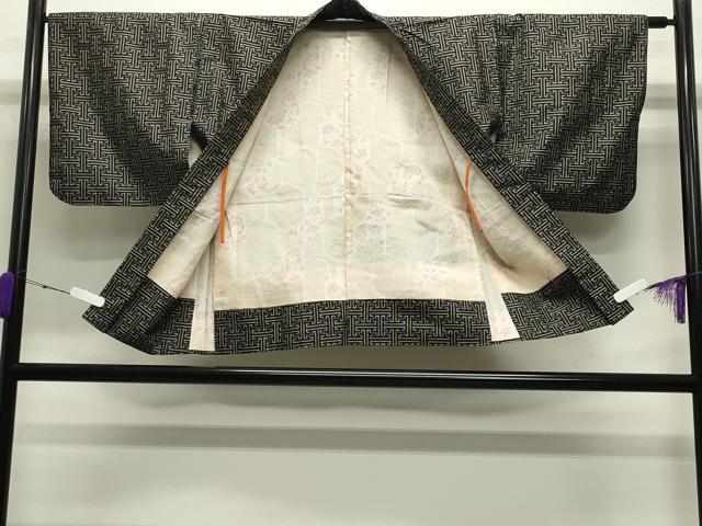 平和屋着物●本場大島紬 龍郷絣 秋名バラ アンサンブル 正絹 逸品 CABB0331gh