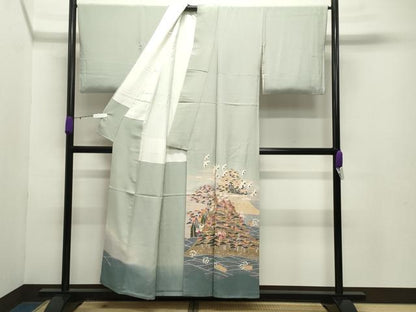 平和屋着物●本加賀友禅作家 松島仁司 色留袖 群鶴松梅文 暈し染め 正絹 逸品 CABB0354gh