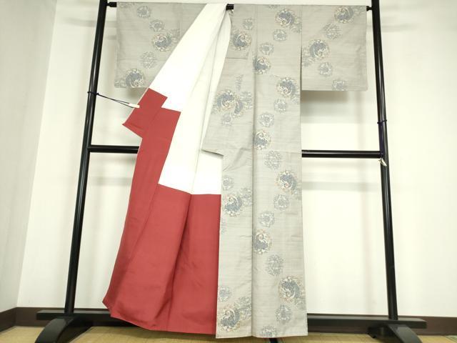 平和屋着物●本場大島紬 白大島 7マルキ 鳳凰花文 総絣 正絹 逸品 未使用 DABA4565az