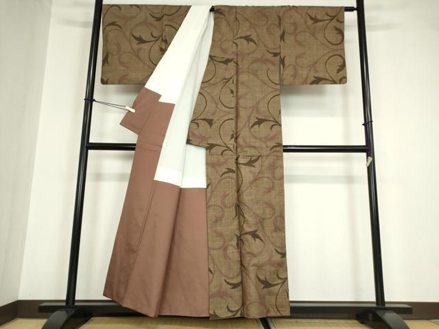 平和屋着物●本場大島紬 7マルキ 唐草文 正絹 逸品 DABA4559az