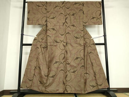 平和屋着物●本場大島紬 7マルキ 唐草文 正絹 逸品 DABA4559az