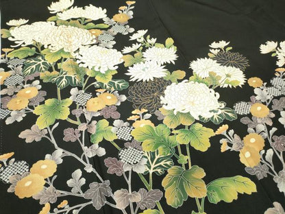 平和屋着物●豪華黒留袖　駒刺繍　菊尽くし　金彩　正絹　逸品　DABG0022az