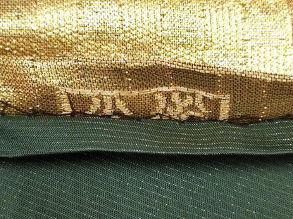 平和屋着物▼六通柄袋帯 瓦文 金糸 正絹 逸品 AABE9916wj