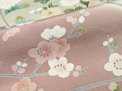 平和屋着物●京友禅作家　外池雅峰　訪問着　草花文　暈し染め　正絹　逸品　DABB0496ud