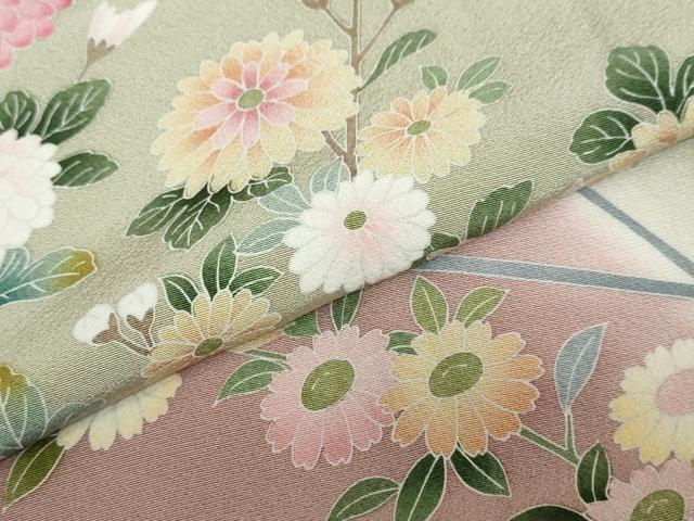 平和屋着物●京友禅作家　外池雅峰　訪問着　草花文　暈し染め　正絹　逸品　DABB0496ud