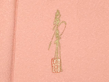 平和屋着物■本草木染作家 瑞寶 色無地 珊瑚色 正絹 逸品 DABB8749cd