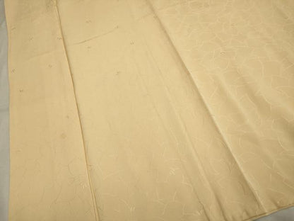 平和屋着物●上質な色無地 花尽くし地紋 蜂蜜色 正絹 逸品 DABA8969du