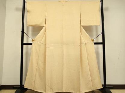 平和屋着物●上質な色無地 花尽くし地紋 蜂蜜色 正絹 逸品 DABA8969du