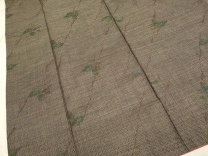 平和屋着物●本場大島紬 9マルキ 草葉文 正絹 逸品 DABA8967du