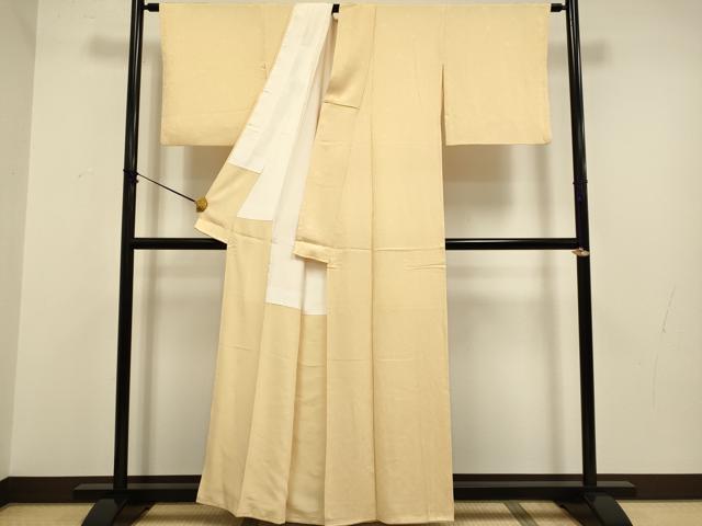 平和屋着物●上質な色無地 花尽くし地紋 蜂蜜色 正絹 逸品 DABA8969du