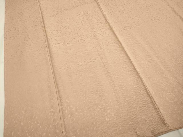 平和屋着物●上質な色無地 霞地紋 濃い赤香色 正絹 逸品 DABA8966du