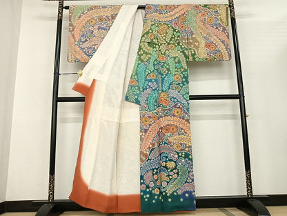 平和屋着物●訪問着 作家物 絞り 辻が花 暈し染め 正絹 逸品 AABF0679fy