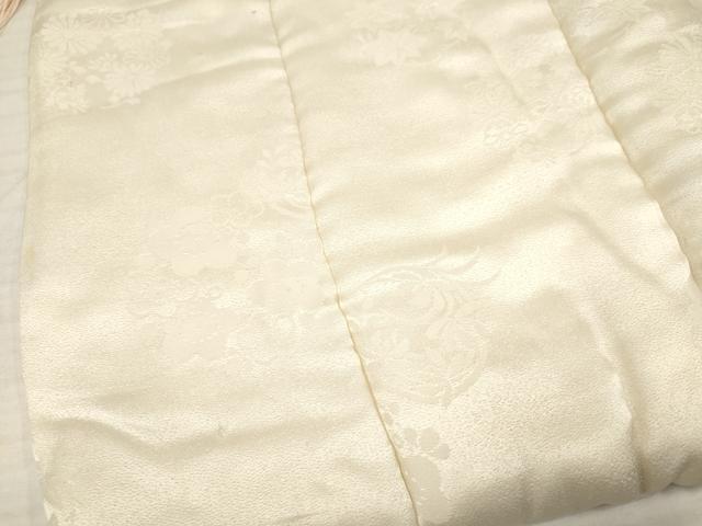 平和屋着物[]七五三　子供　女の子　被布　花丸地紋　生成り色　逸品　DABA3798ma