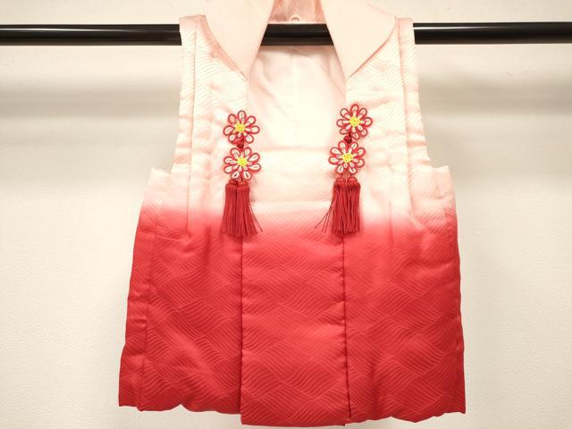 平和屋着物[]七五三　子供　女の子　被布　流水地紋　暈し染め　逸品　DABA3797ma