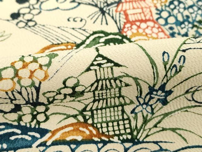平和屋着物■上質な小紋 型染め 風景文 正絹 逸品 DABB8802cd