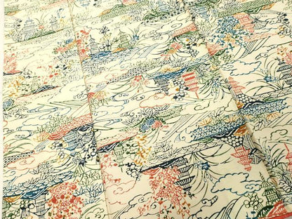 平和屋着物■上質な小紋 型染め 風景文 正絹 逸品 DABB8802cd