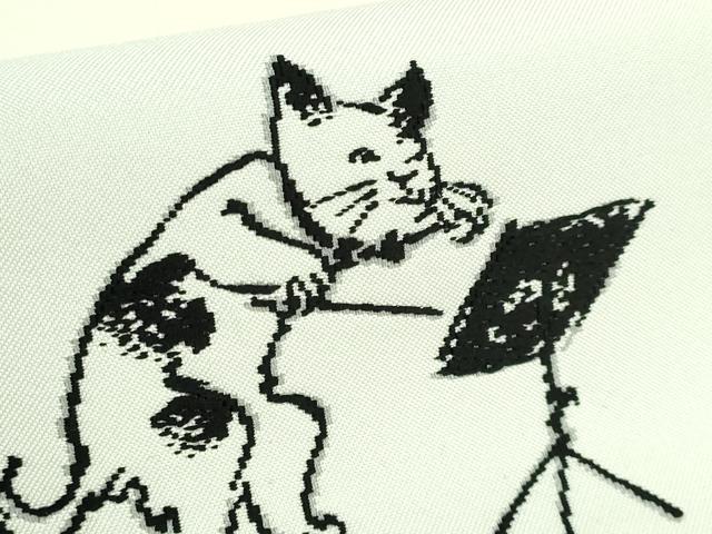 平和屋着物●極上　つけ帯　猫　楽器　逸品　DZAB4258kh6