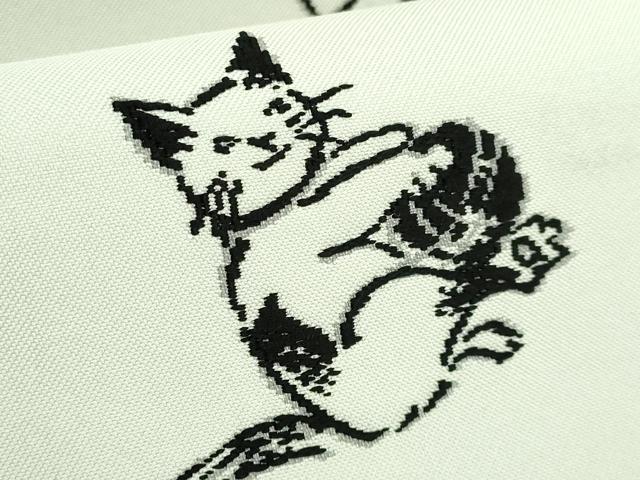 平和屋着物●極上　つけ帯　猫　楽器　逸品　DZAB4258kh6