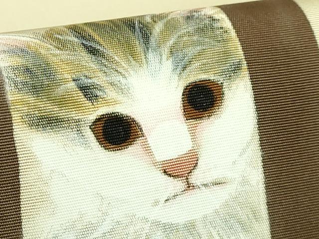 平和屋着物●極上　塩瀬　つけ帯　作家物　手描き　子猫　逸品　DZAB4259kh6