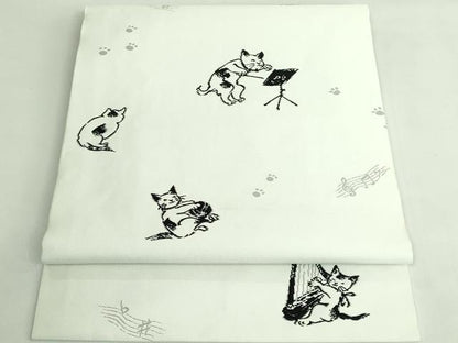 平和屋着物●極上　つけ帯　猫　楽器　逸品　DZAB4258kh6