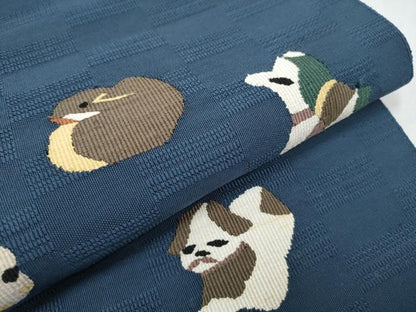 平和屋着物●八寸名古屋帯 すくい織 十二支 正絹 逸品 CABC5258hy