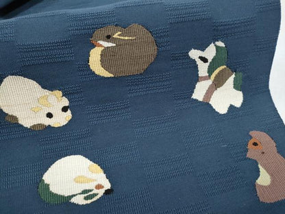 平和屋着物●八寸名古屋帯 すくい織 十二支 正絹 逸品 CABC5258hy