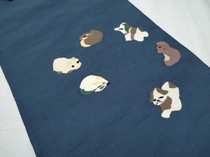 平和屋着物●八寸名古屋帯 すくい織 十二支 正絹 逸品 CABC5258hy