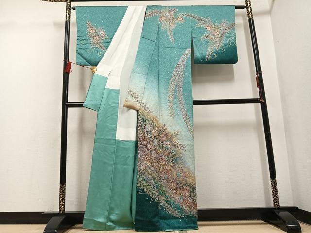 平和屋着物●訪問着 絞り 辻が花 暈し染め 金彩 正絹 逸品 AABF5384ph