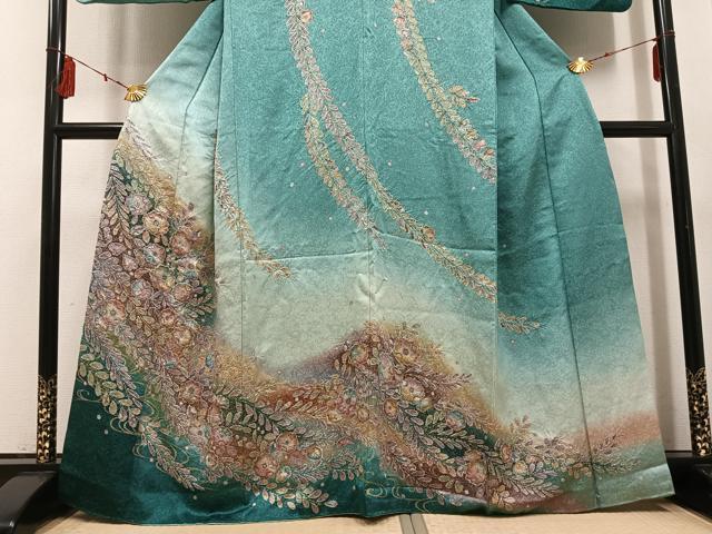平和屋着物●訪問着 絞り 辻が花 暈し染め 金彩 正絹 逸品 AABF5384ph