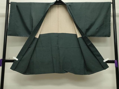 平和屋着物●男性 本塩沢 アンサンブル・長襦袢セット 蚊絣 正絹 逸品 CABC8012gh