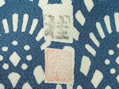 平和屋着物●江戸紅型　五味桂子　訪問着　型染め　舞花文　鬼しぼ縮緬　正絹　逸品　CABB0381gh