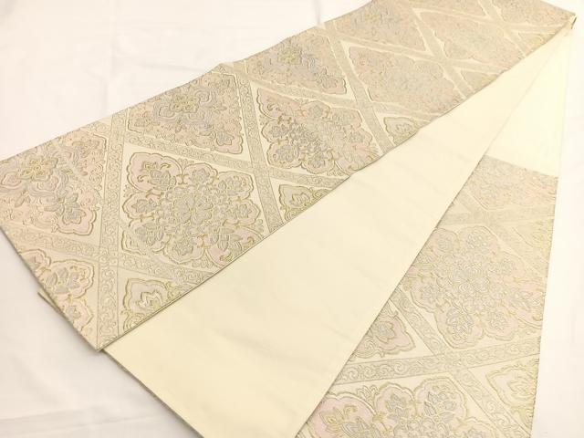 平和屋着物▼六通柄袋帯　唐織　花菱文　金銀糸　やまとオリジナル　正絹　逸品　BAAW4384hv