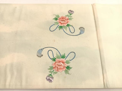 平和屋着物▼中国三大刺繍　相良刺繍　総刺繍　太鼓柄袋帯　飛鶴花文　銀糸　引箔　正絹　逸品　BAAW4386hv