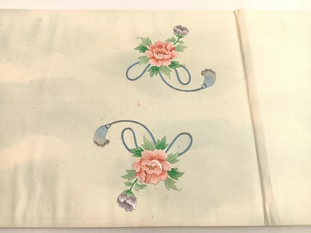 平和屋着物▼中国三大刺繍　相良刺繍　総刺繍　太鼓柄袋帯　飛鶴花文　銀糸　引箔　正絹　逸品　BAAW4386hv