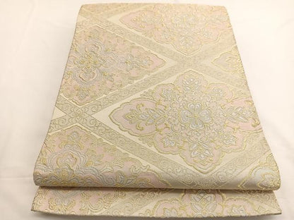 平和屋着物▼六通柄袋帯　唐織　花菱文　金銀糸　やまとオリジナル　正絹　逸品　BAAW4384hv