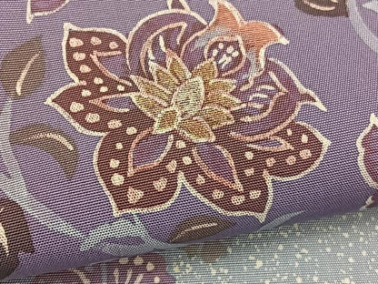 平和屋着物●両面 太鼓柄袋帯 本場染大島紬 刺繍 更紗花文 ろうけつ染め 金銀糸 正絹 逸品 BAAW4372hv