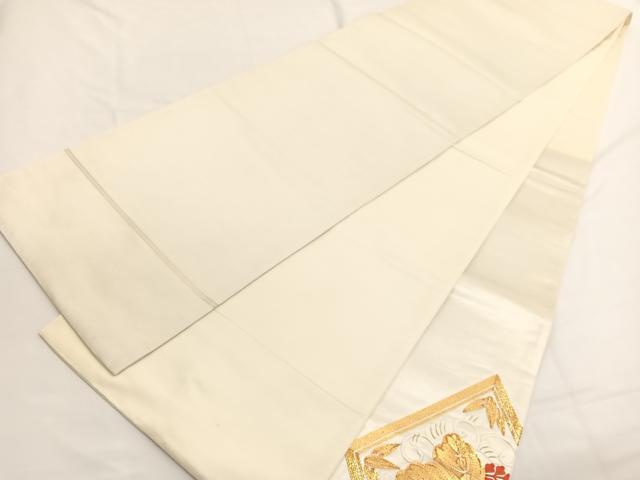平和屋着物▼太鼓柄袋帯 総刺繍 駒刺繍 菱天井飛鳥花文 金糸 引箔 正絹 逸品 BAAW4398hv