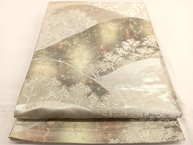 平和屋着物◎六通柄袋帯　重山文　金銀糸　正絹　逸品　BAAW4446hv