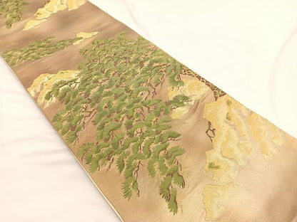 平和屋着物◎西陣 六通柄袋帯 浜松文 金糸 正絹 逸品 BAAW4493hv