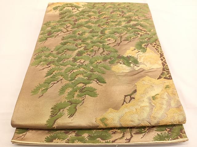 平和屋着物◎西陣 六通柄袋帯 浜松文 金糸 正絹 逸品 BAAW4493hv