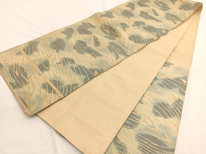 平和屋着物◎六通柄　京袋帯　唐織　ふくれ織　流水文　金糸　正絹　逸品　BAAW4496hv