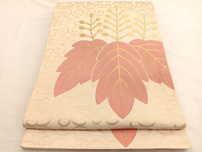 平和屋着物●桝屋高尾 六通柄 本袋帯 桐唐草文 金糸 正絹 逸品 BAAW4488hv