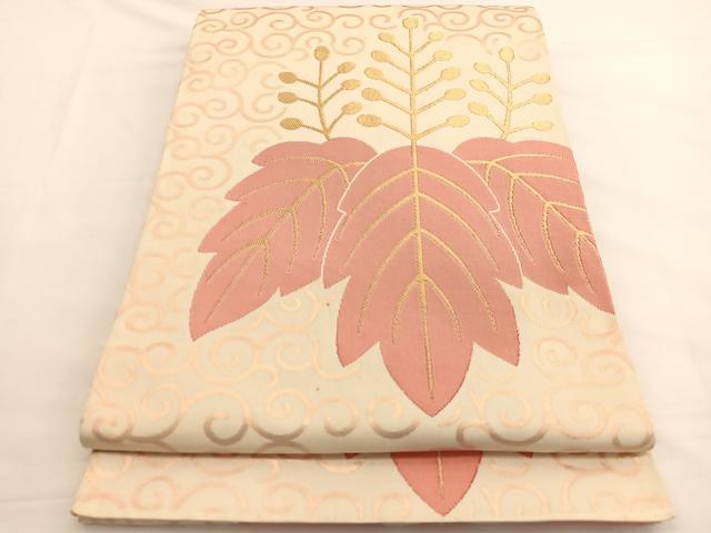 平和屋着物●桝屋高尾 六通柄 本袋帯 桐唐草文 金糸 正絹 逸品 BAAW4488hv