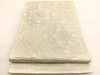 平和屋着物◎六通柄袋帯 唐織 正倉院花文 金銀糸 正絹 逸品 BAAW4520hv