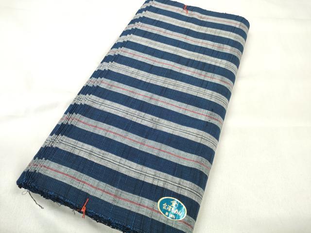 平和屋着物＊夏物　浴衣　反物　着尺　会津もめん　間道　綿　逸品　未使用　DABA7812zzz