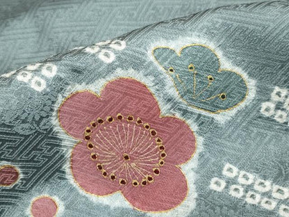 平和屋着物●訪問着 絞り 枝垂れ梅文 金彩 正絹 逸品 DABB0674ud