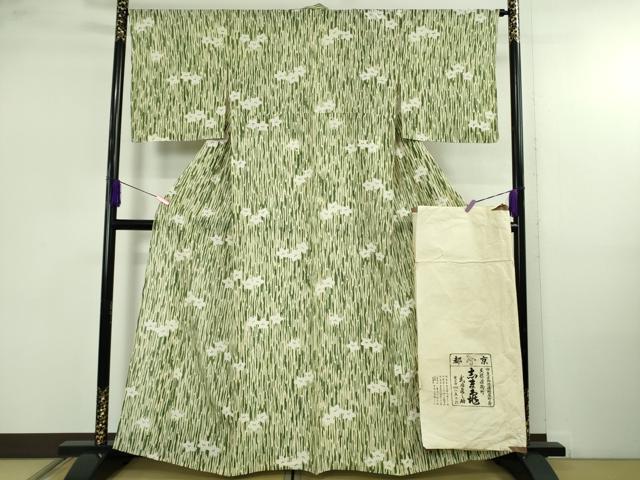 平和屋本店＊極上　夏物　銀座　志ま亀　小紋　絽　舞花文　たとう紙付き　逸品　未使用　DZAB2962kh6