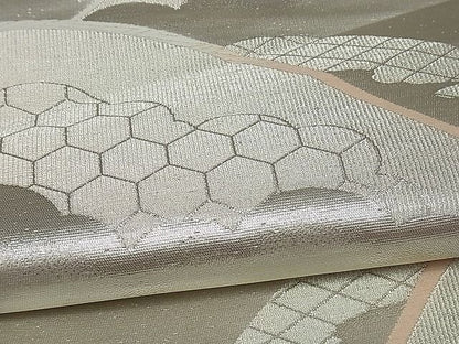 平和屋着物■六通柄袋帯 唐織 遠山吉祥文 銀糸 逸品 ng2537