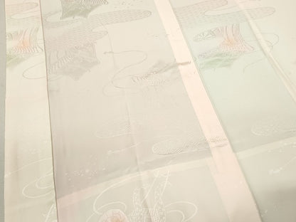 平和屋着物■長襦袢 御所車地紋 暈し染め 正絹 逸品 CABB9925ze
